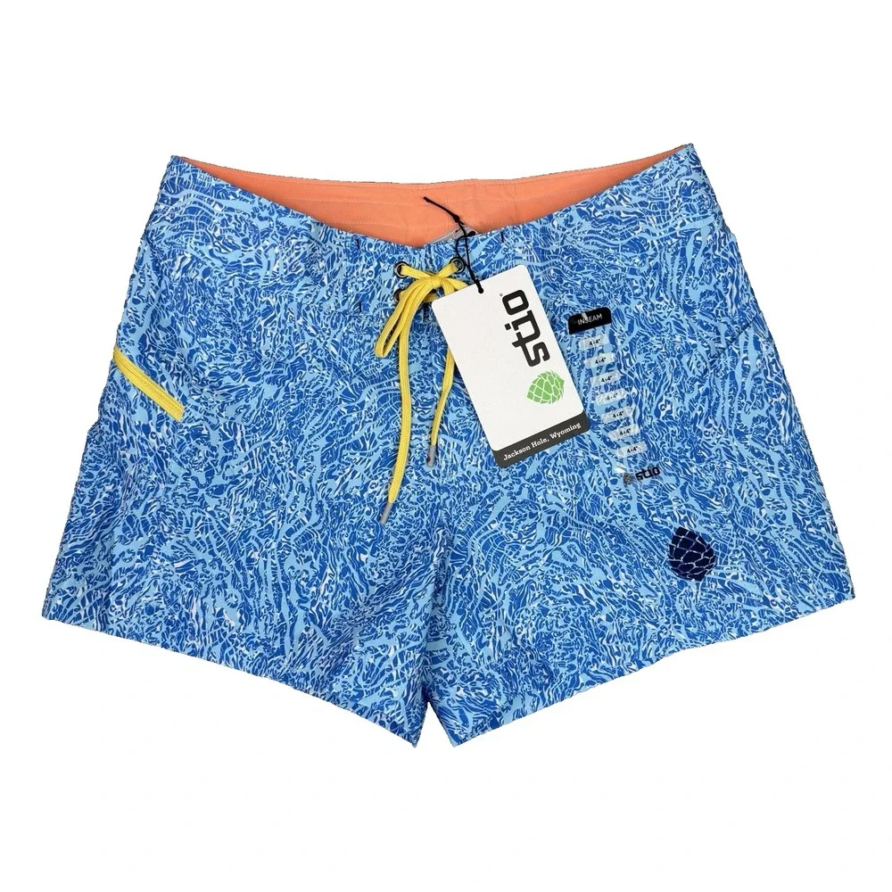 Stio‎ CFS Board Short Womens 4 Blue Waves 4